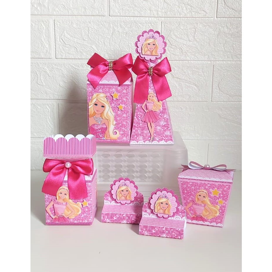 Kit Festa - Lembrancinhas Personalizadas - Barbie - Caixinhas Personalizadas - Papelaria Personalizada - Caixinhas para festa