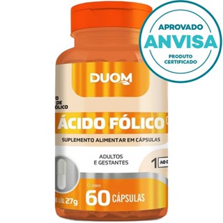 Vitamina B9 (Ácido Fólico) - 60 Cápsulas 450mg - DUOM em Oferta na Shopee
