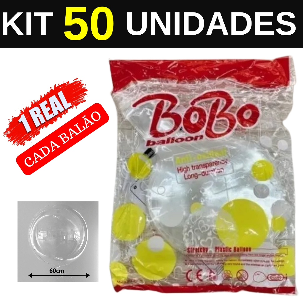 50 Unidades Balao Bubble 24 Polegadas Silicone Transparente em Oferta na Shopee