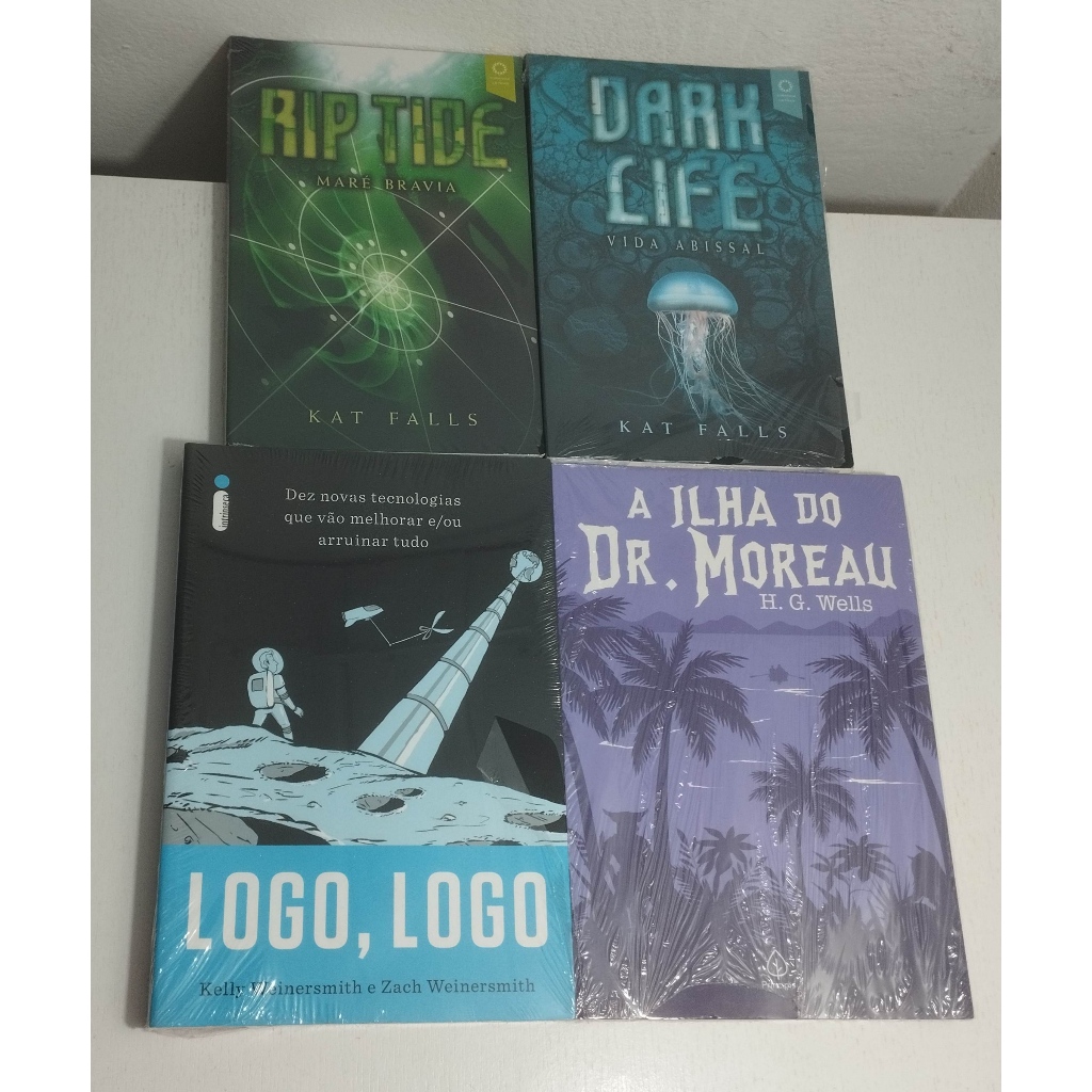 KIT Livros Ficção Científica - Rip Tide + Dark Life + Logo, Logo + A Ilha do Dr. Moreau (NOVOS e LACRADOS)