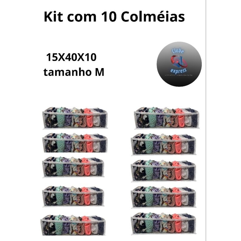 Kit 10 Colméias (Tamanho M) Organizadoras para gavetas, guarda roupa Organizador de Roupa infantil.