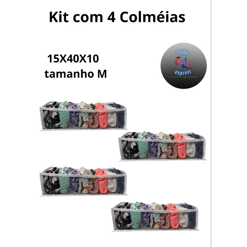 Kit 4 colméias (Tam. M) organizadoras de gavetas, guarda roupa Organizador De Roupas de Bebe