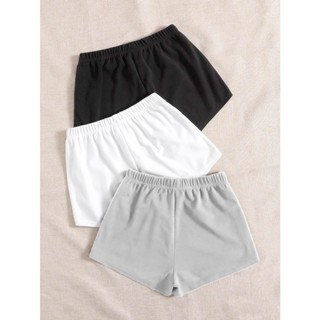 KIT 3 Shortinho feminino curto de moletinho cos alto e elastico na cintura sem bolso