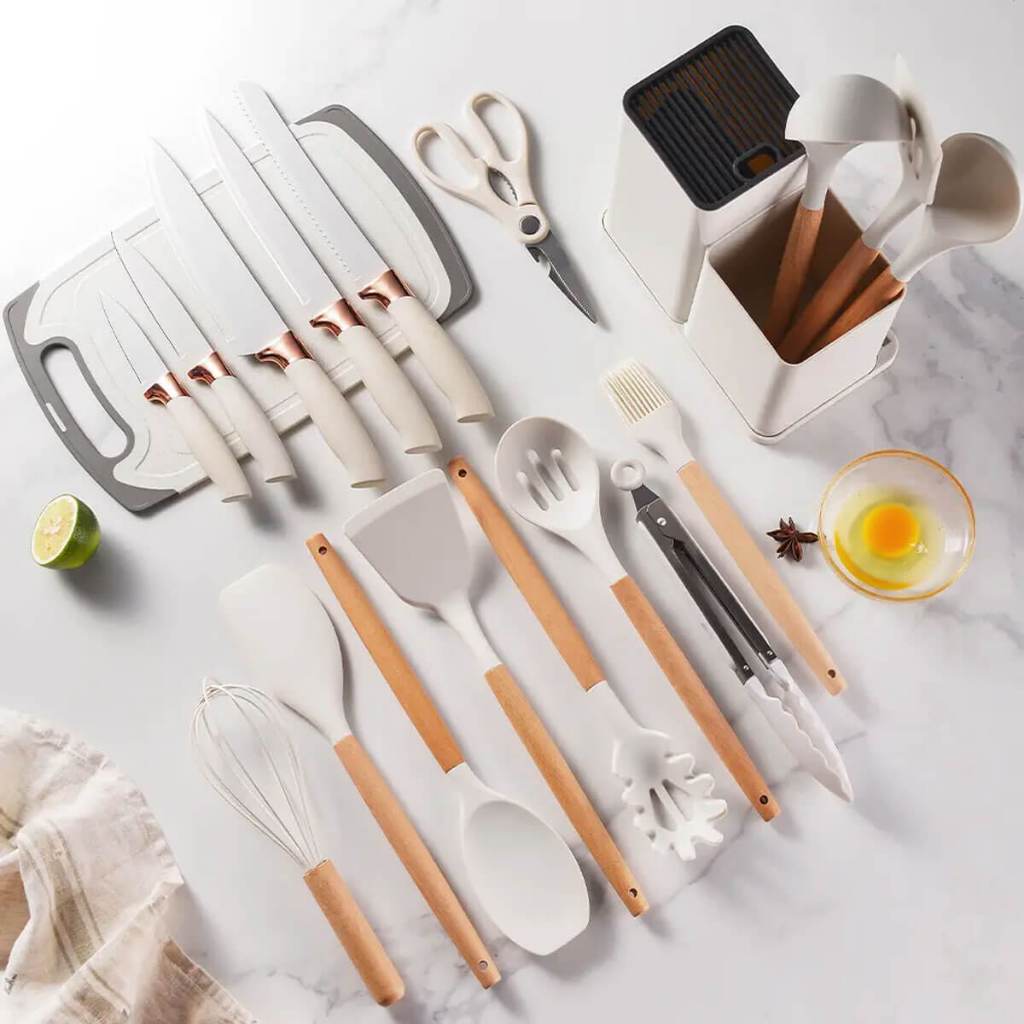Kit Utensilios 19 pcs Silicone Marca Importado Modelo UTC-18