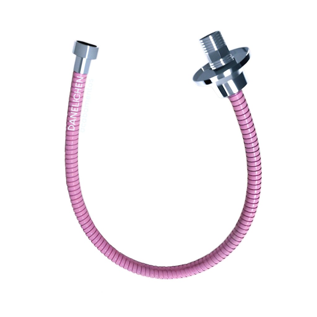 Engate Flexível P/ Pia Lavatório INOX Cor Rosa INOX 40 CM 60 CM 1,20 METROS