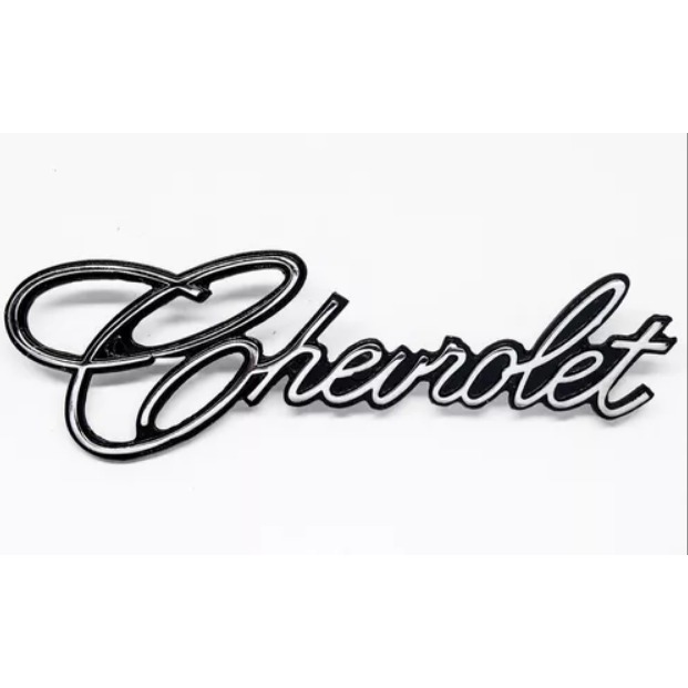 Emblema Chevrolet Manuscrito Opala e Caravan 1975 1976 1977 1978 1979/... Cromado