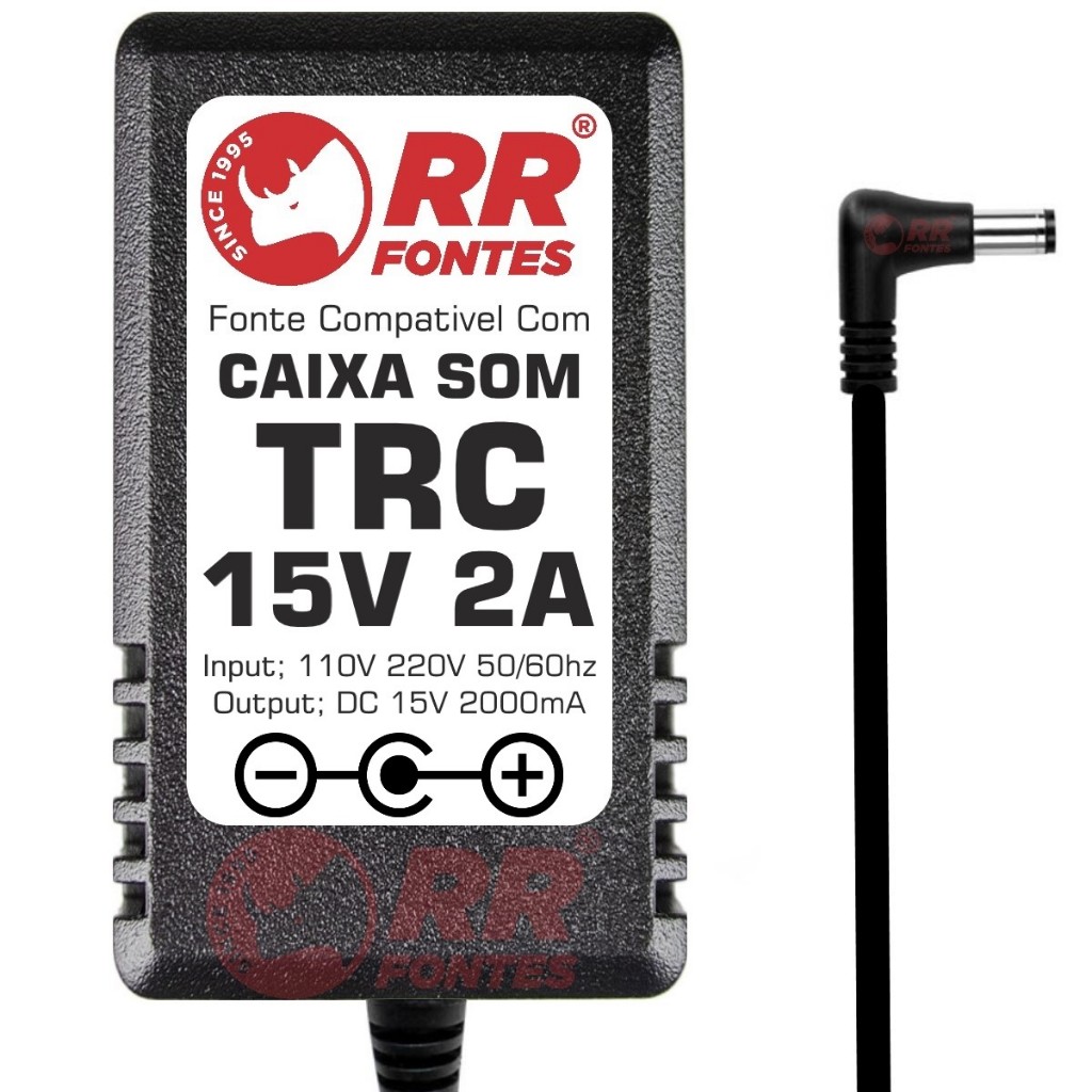 Carregador Fonte DC 15v Para Caixa Amplificada  TRC 358