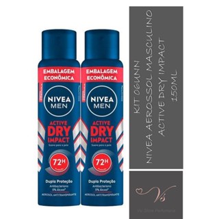 Kit 06un Nivea Aerossol Masculino Active Dry Impact 150ml em Oferta na Shopee
