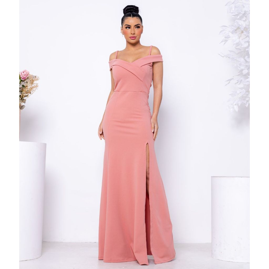 Vestido de festa plus GG madrinha de casamento noiva civil cartório sereia bojo batizado formatura vidas aniver eventos
