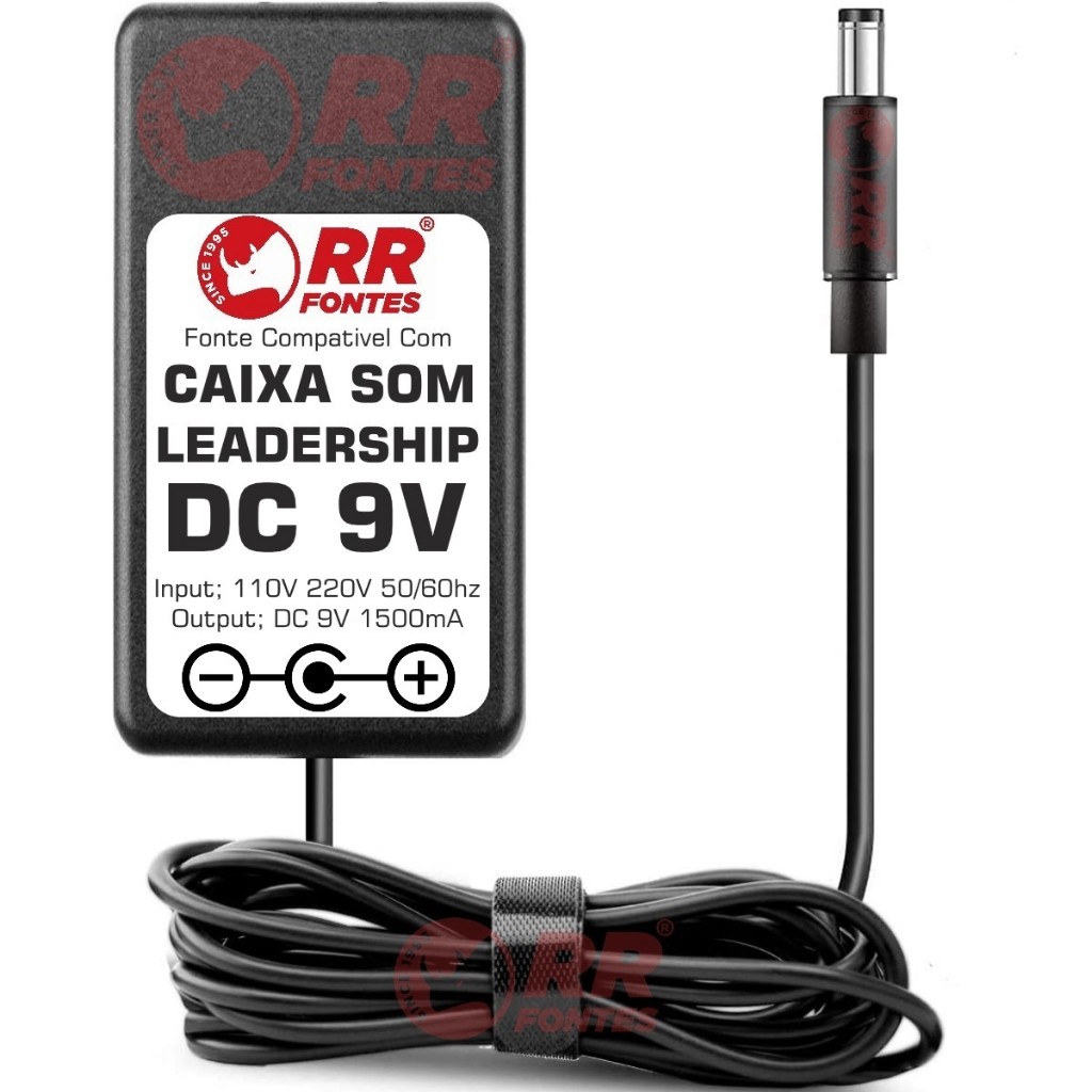 Fonte Carregador DC 9v P/ Caixa Som Amplificada Leadership 435*
