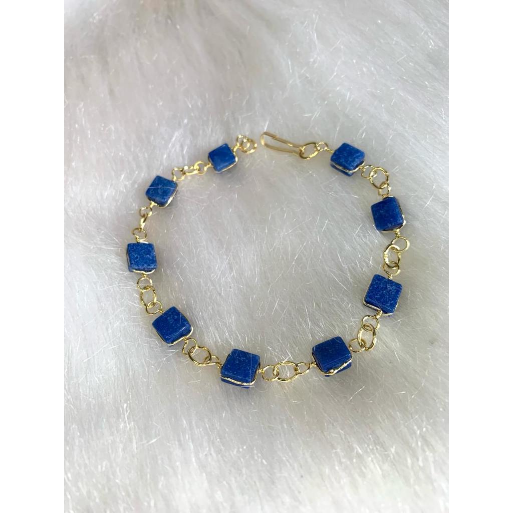 Pulseira Quadrado Folheado a Ouro em Oferta na Shopee