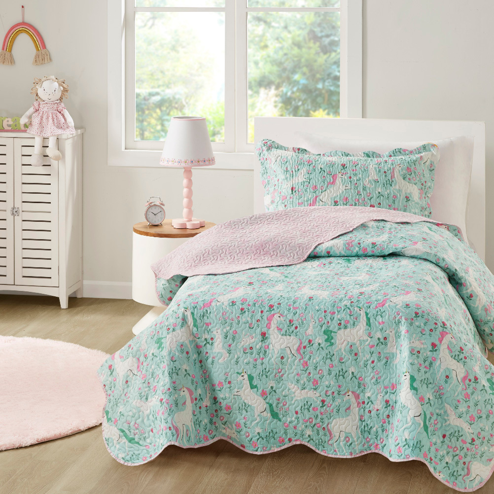 Colcha Cobre leito Solteiro Kids Infanto Juvenil Kit com 2 Peças Dupla Face Estampada com ...