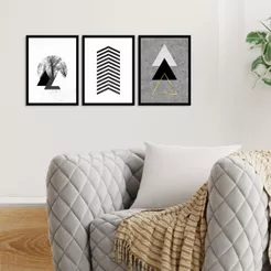 Kit de Quadros Decorativos 3 Peças Especiais Variados Temas Religiosos Minimalista Deus Florais