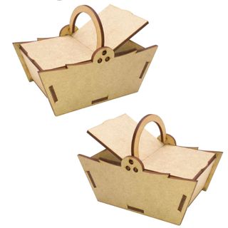 Kit 10 mini Cesta cestinha piquenique 13cm mdf cru lembrancinha festa chapeuzinho picnic porta doce em Oferta na Shopee