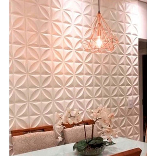 Kit 40 Placas PVC 3d Revestimento De Parede Decorativa 25X25cm em Oferta na Shopee