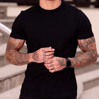 Camiseta Masculina 100% Algodão Premium do P ao G3 Camisa Lisa Com Reforço 30.1