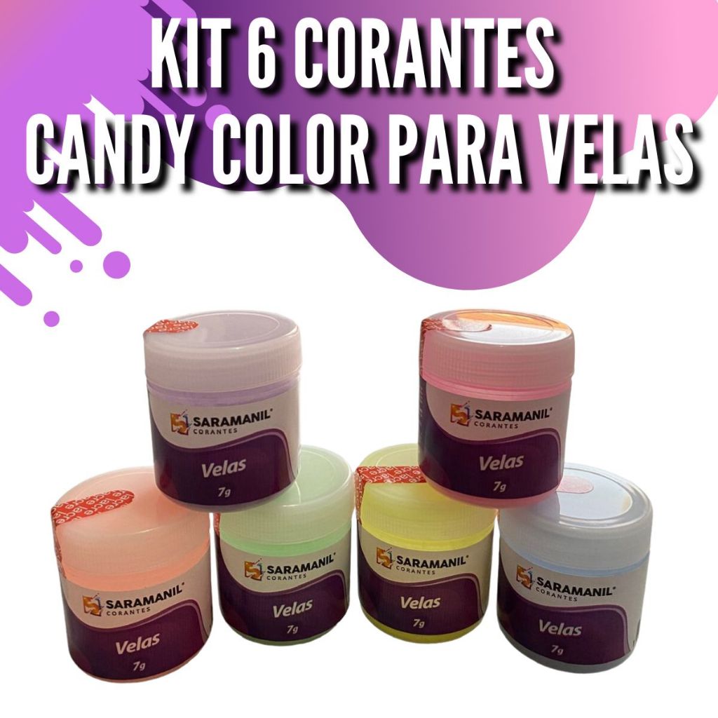 Kit 6 Pigmento Anilina Para Velas 7g Candy Color Saramanil