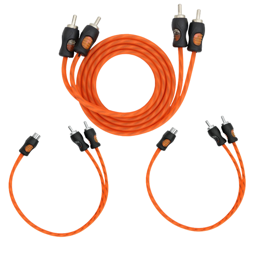 Kit 1 Cabo Rca 1 Metro + 2 Cabos Y 1 Fêmea + 2 Machos Injetado Flexível Silicone Som Automotivo em Oferta na Shopee