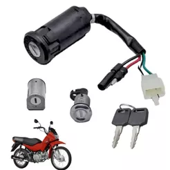 Kit Chave Ignição Travas Honda Pop 100 2007 Até 2015 ( 3 Peças )