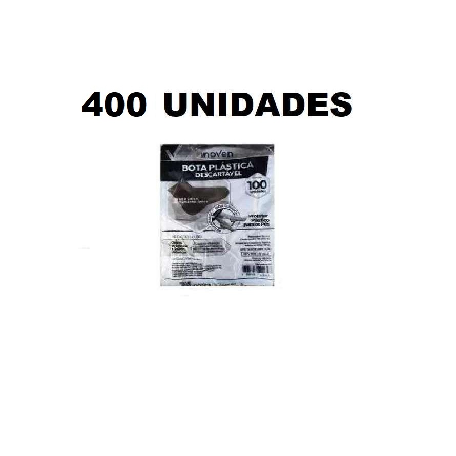 400 Unidades Botinha Plástica Descartável Inoven - Cód. F4