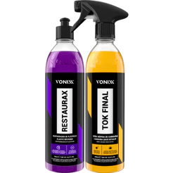 Cera Manutenção Carnaúba Tok Final + Revitalizador de Plásticos Restaurax 500ml Vonixx