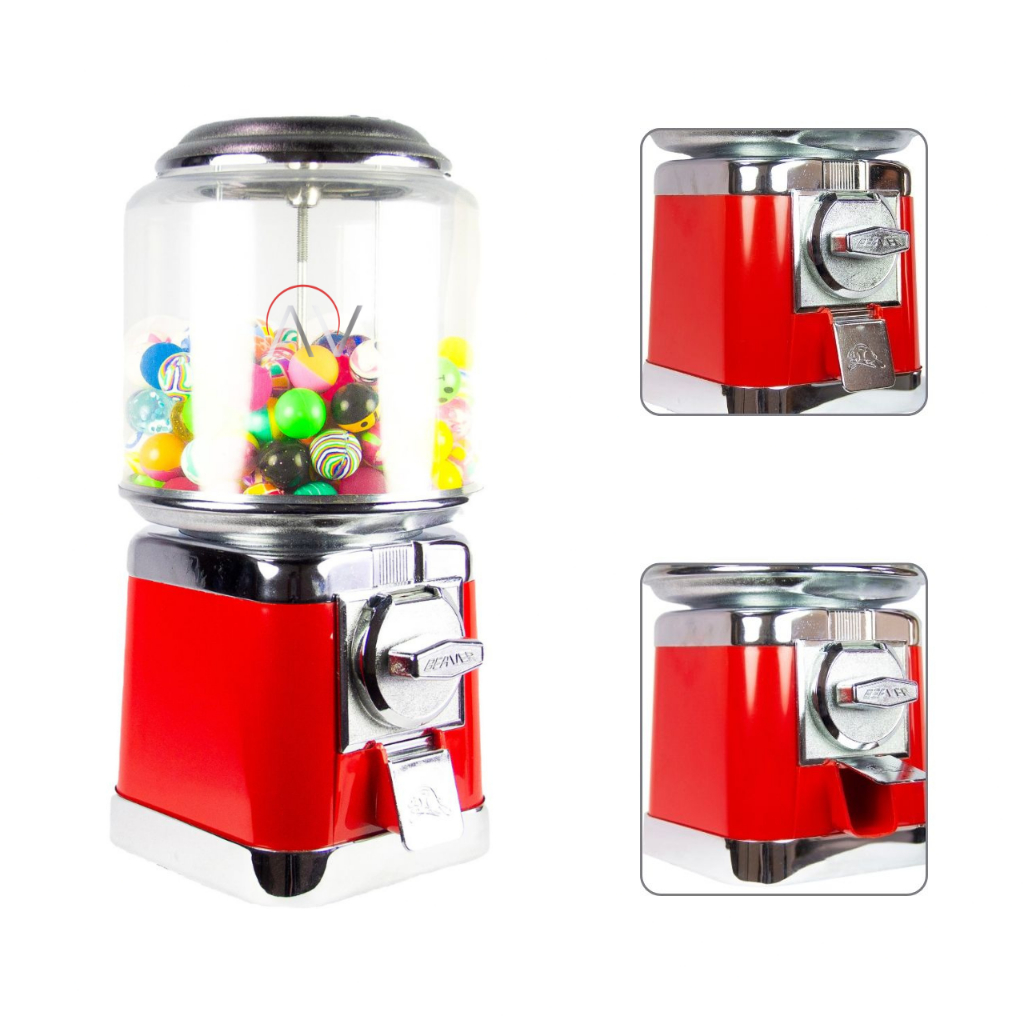 Máquina de Bolinha e Chiclete Beaver Rb16 Vermelha Vending Machine Original Semi-Nova
