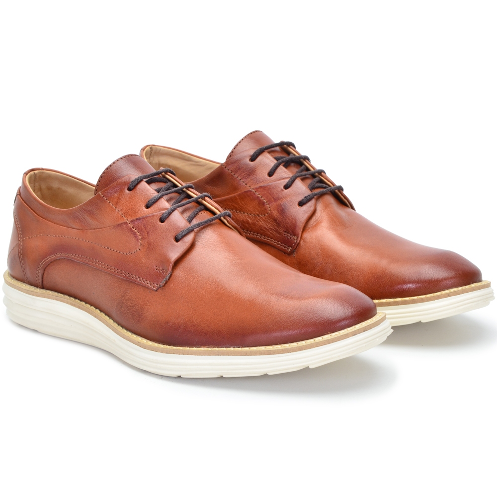 Sapato Masculino Casual Couro Legítimo LA903 – Solado Anti Stress Super Leve