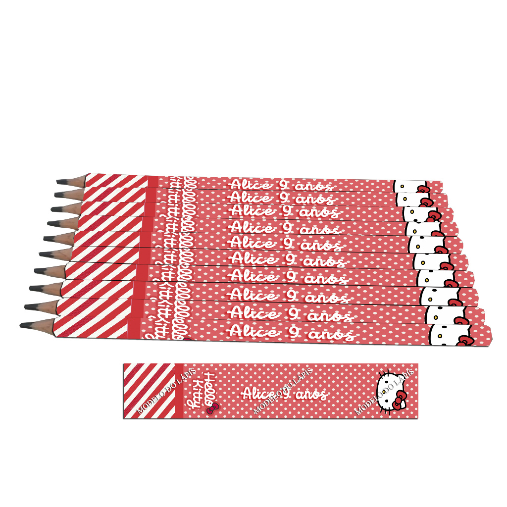 Lápis Personalizado Hello Kitty / Keroppi. Lembrancinha para Festa. Aniversário. em Oferta na Shopee