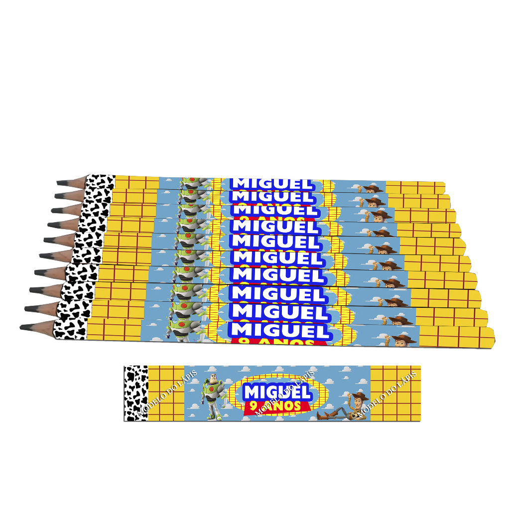 Lápis Personalizado Toy Story. Lembrancinha para Festa. Aniversário. Toy Story em Oferta na Shopee