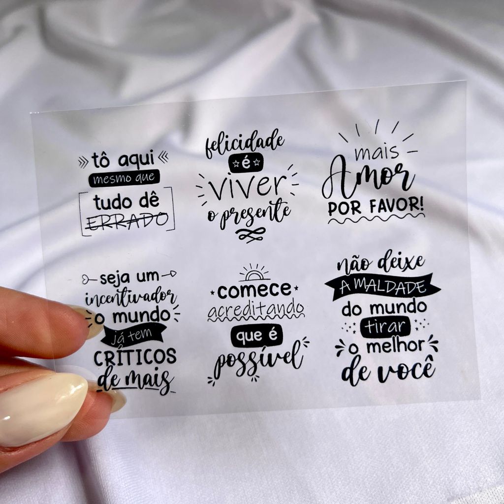 Cartela frases Modelo 10 para aplicar na resina epóxi em Oferta na Shopee