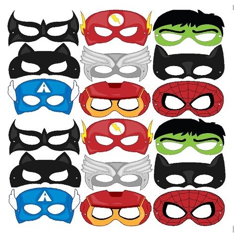 Kit de Mascara de aniversario infantil para festa heróis tartaruga Pikachu vingador mulher maravilha