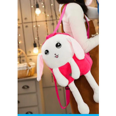 Moving ears backpack engraçado coelho orelha para cima para baixo co dos desenhonimados animal bonito pelúcia mochila