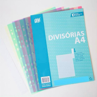 Divisórias de Fichário A4 Furo Universal 10 Divisões c/ Visor Yes em Oferta na Shopee