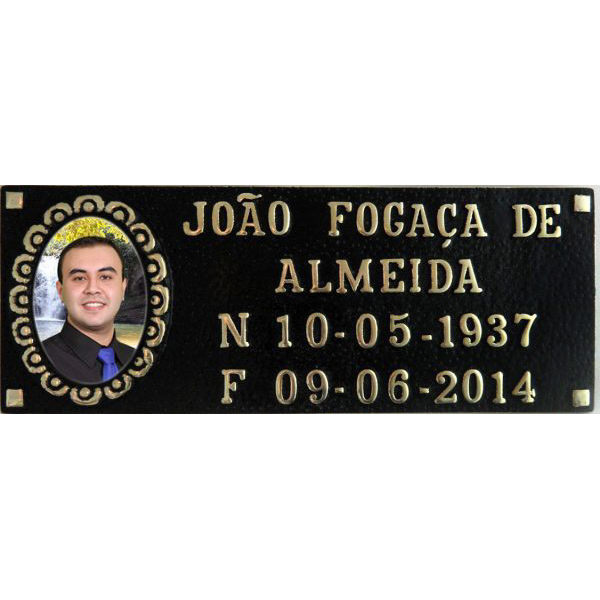 Placa Em Bronze/alumínio Com Foto Porcelana P/túmulo, Jazigo, Lápide, Cemitério