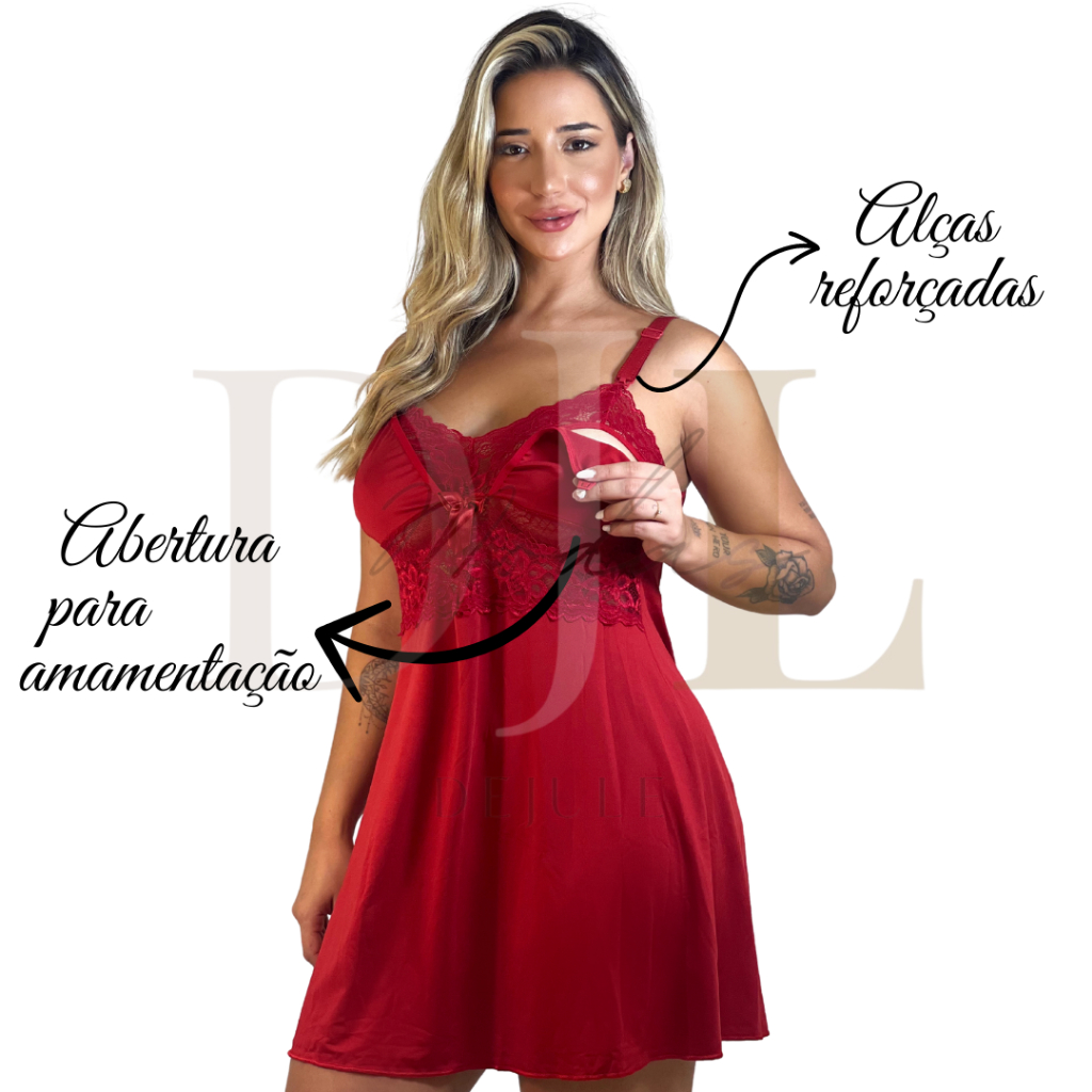 Camisola Amamentação Abre Fácil Gestante Pós Parto Saída Maternidade Confortável