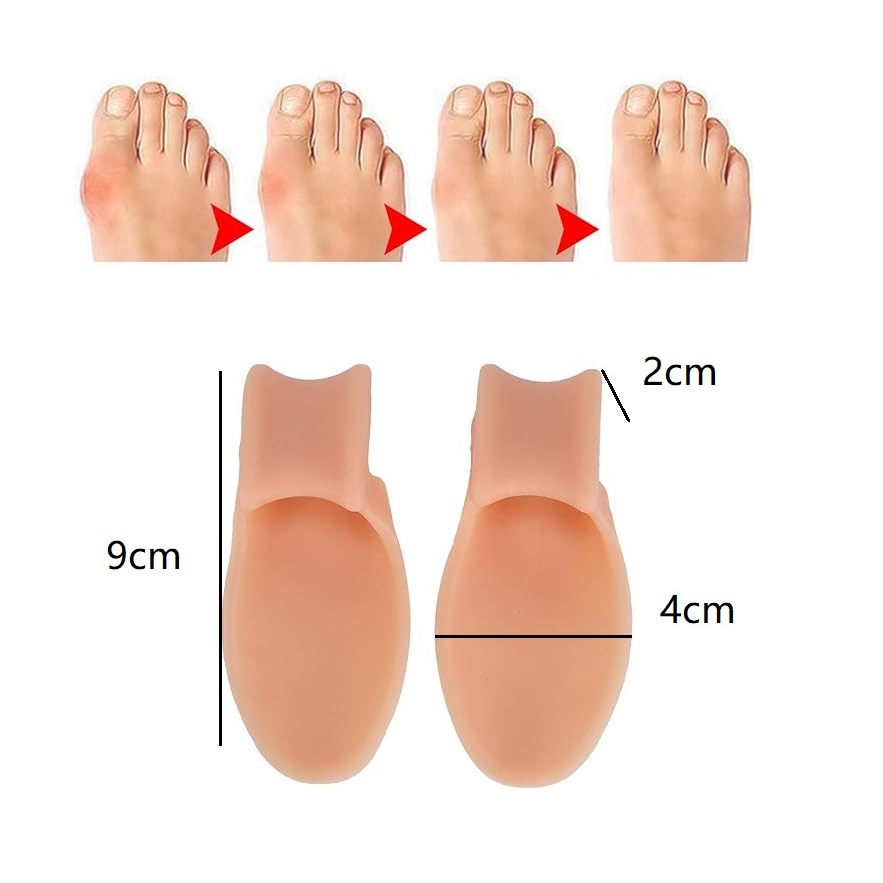 Conjunto Par De Protetores Separador De Dedo 9x4x2cm Protetor De Joanete Corretor Ortopédico de Silicone em Oferta na Shopee