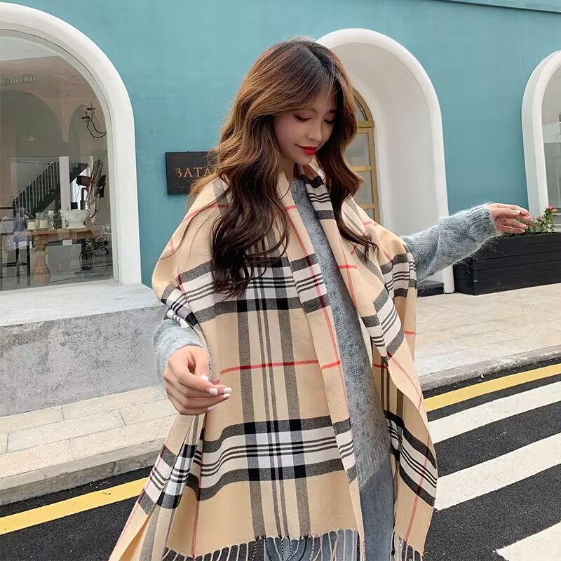 Daiana Moda Lenço Cachecol Feminino Xadrez Cashimina Unissex Outono Inverno Frio Inverno em Oferta na Shopee