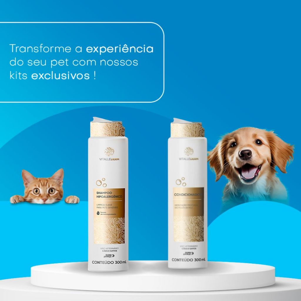 Detalhes do Kit Vitallederm Shampoo e Condicionador 300ml