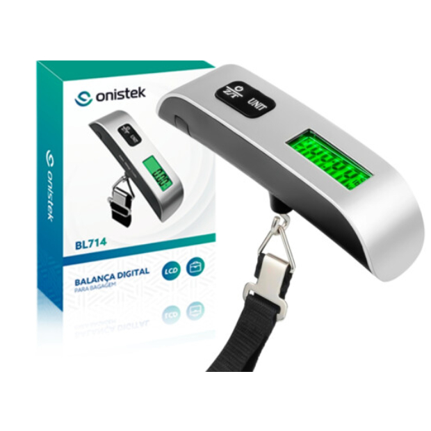 Imagem Balança Digital de Gancho para Mala de Viagem 50Kg ONISTEK - ON-BL714
