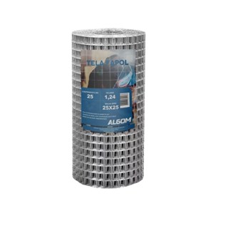 Tela Soldada Alvenaria/Fachada Fapol 1,24mm (Malha 2,5x2,5cm) 0,5m X 25m Algom em Oferta na Shopee