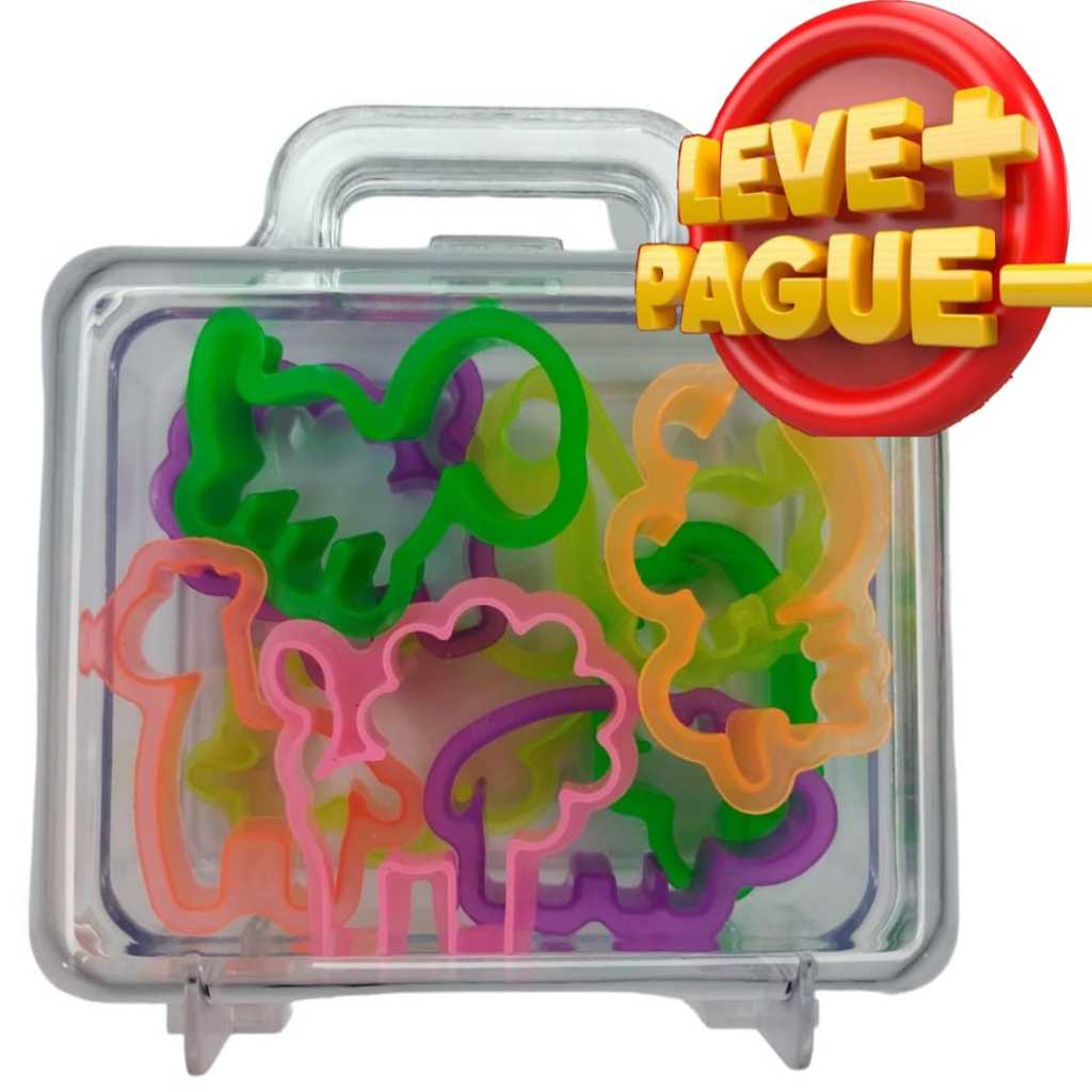 Kit 15 Maleta Maletinha Acrílica Cristal + 30 Cortadores Moldes de Massinha Lembrancinha Infantil em Oferta na Shopee