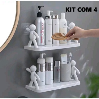 Kit 4 Prateleiras Boneco Multifuncional Casa Banheiro Quarto em Oferta na Shopee