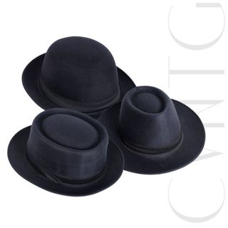 Trio Imbatível - 1 Chapéu Pork Pie + 1 Chapéu Fedora Gângster + 1 Chapéu Coco