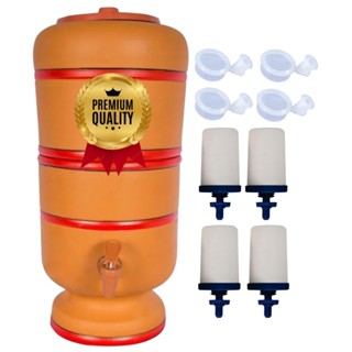 Filtro De Barro 9 Litros 4 Velas Tripla Ação E 4 Boias 18 Litros Capacidade Total