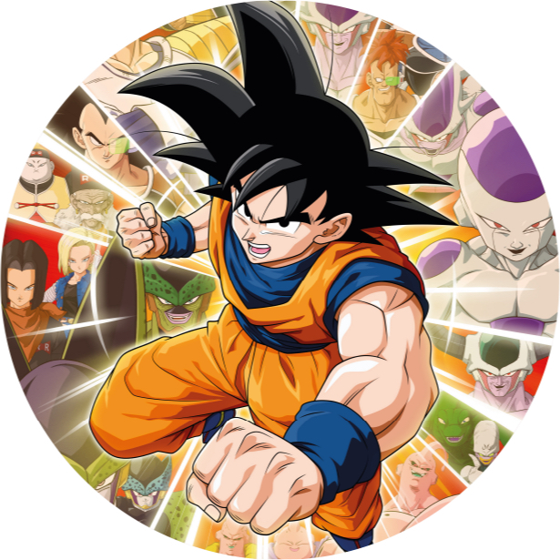 Painel de Festa Redondo Dragon Ball Z em Tecido Veste Fácil C/elástico