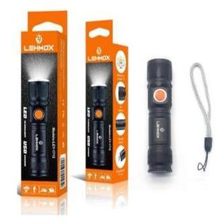 Lanterna Profissional Tática Led T6 Recarregável Usb B - Max Cor Da Lanterna Preto Cor Da Luz Branco