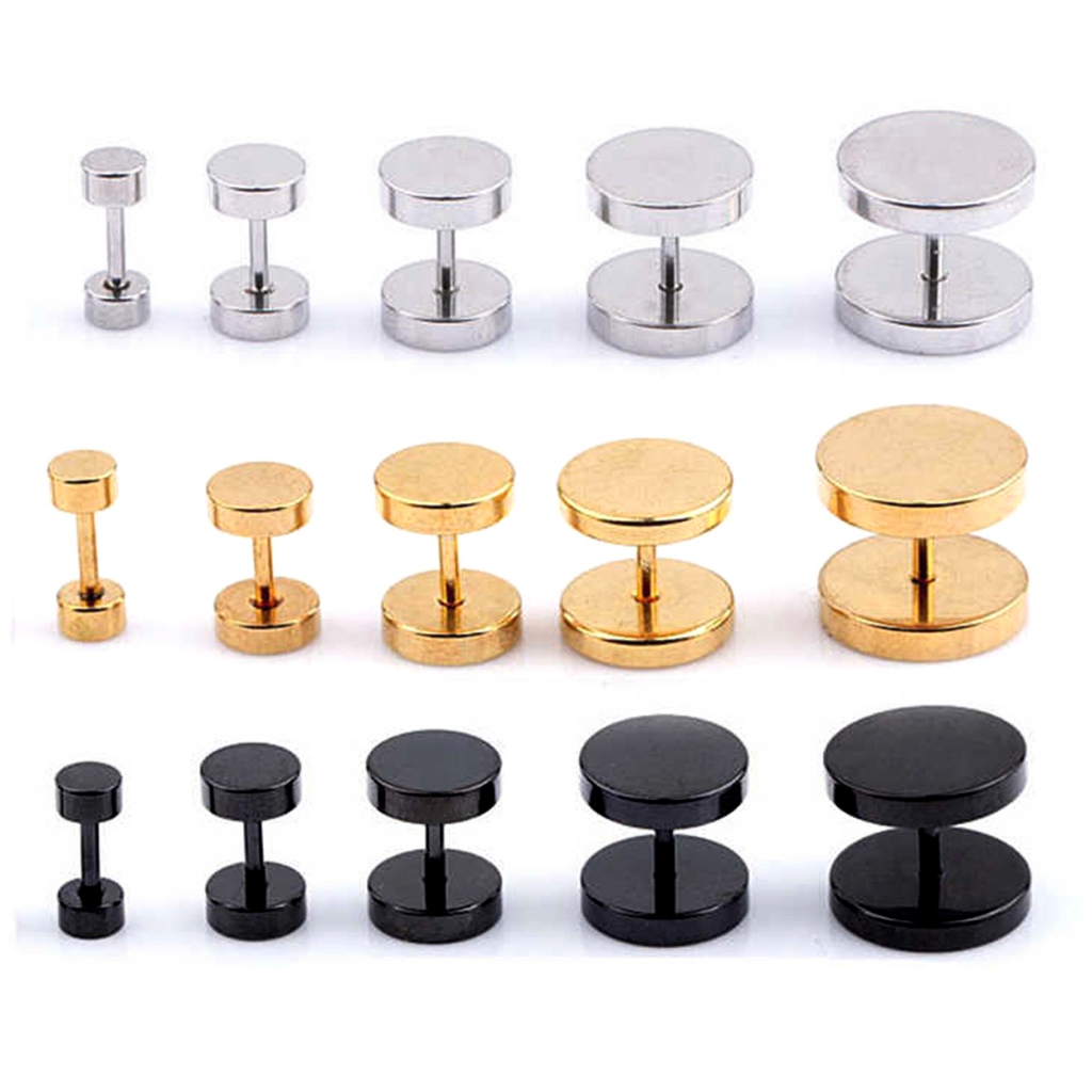 Par de Brincos Falso Alargador Aço Cirúrgico Fake Plug Masculino Feminino em Oferta na Shopee