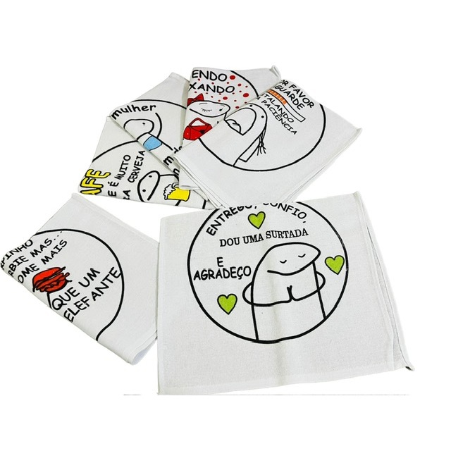Pano De Prato Estampado 10 Unidades meme em Oferta na Shopee