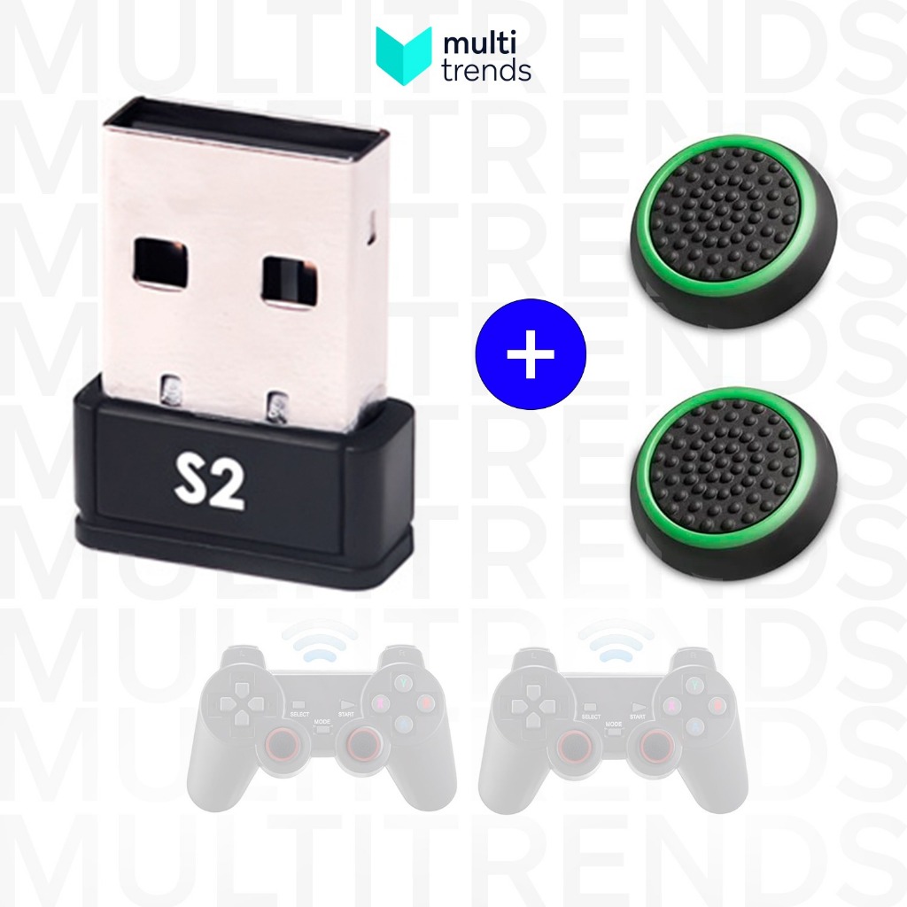 Kit Receptor S2 + Grips de Silicone para controle de Game Stick GD10, GD20, G11 Pro, X2 e X2 Plus, Adaptador S2, Par de Grips