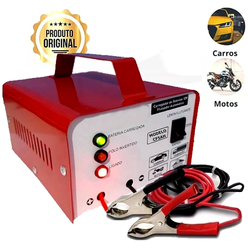 Carregador Bateria Moto 12v 5ah p/ hora Flutuante Carro moto caminhao Original em Oferta na Shopee